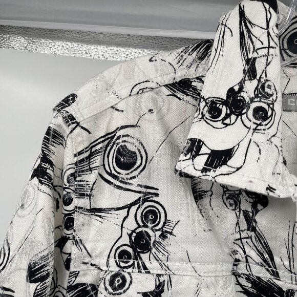 Chico's Platinum Womens Button Up Jacket Multicolor Print Size Large Pockets - Picture 5 of 8